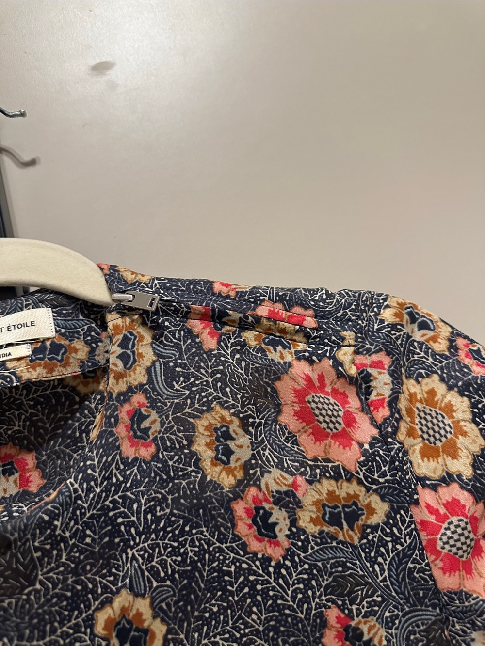 Isabel Marant Étoile Floral Midi Navy Pink Yellow Dress Size 34 - Picture 5 of 5